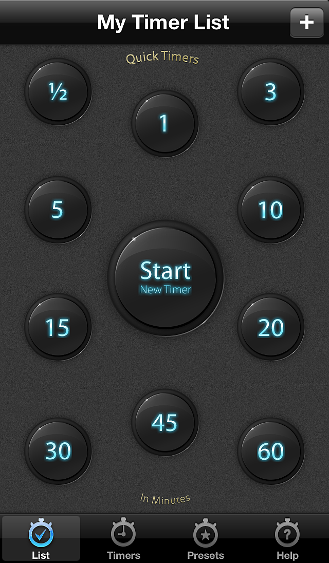 Приложение Intervallo для iPhone: Быстрый переход к таймерам - кнопки, позволяющие перейти к таймеру одним "тапом"